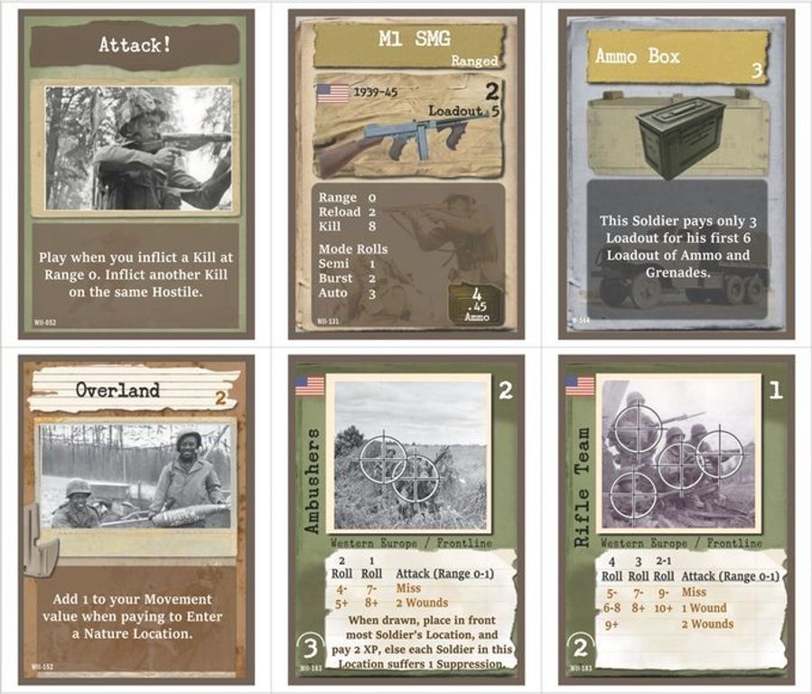 Warfighter: WWII Expansion #1 - United States! cartes