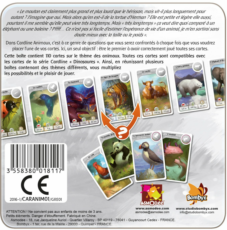 Cardline: Animaux dos de la boîte