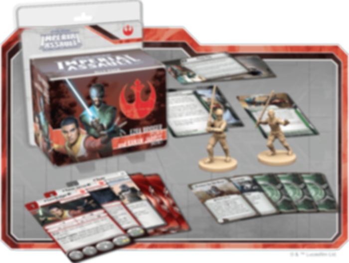 Star Wars: Imperial Assault – Ezra Bridger and Kanan Jarrus Ally Pack components