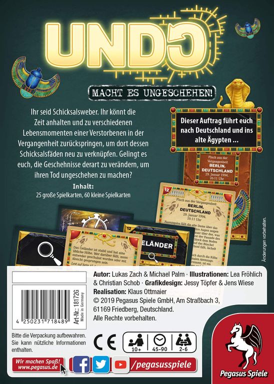 Undo: Fluch aus der Vergangenheit rückseite der box