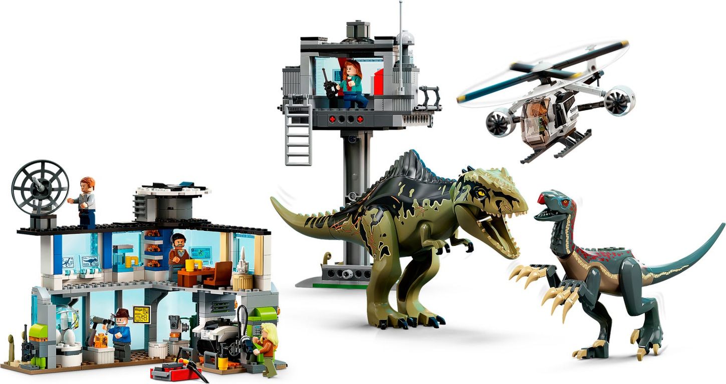 LEGO® Jurassic World Ataque del Giganotosaurio y el Therizinosaurio partes