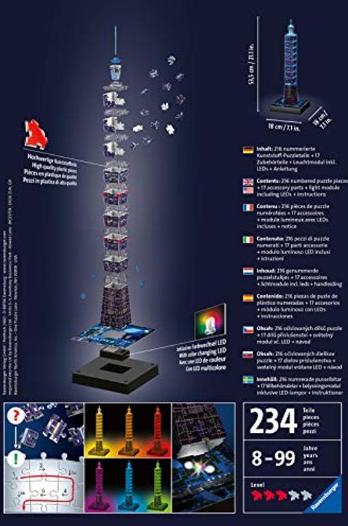 Taipei 101 by night back of the box