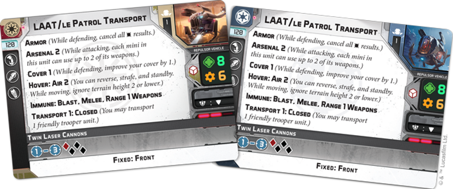 Star Wars: Legion – LAAT/le Patrol Transport Unit Expansion kaarten