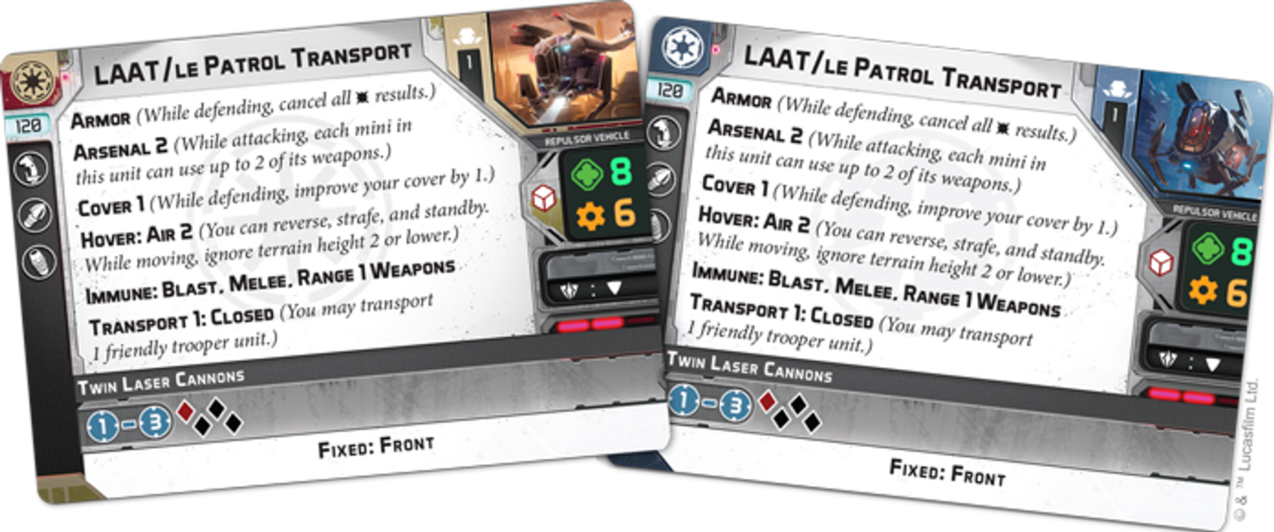 Star Wars: Legion – LAAT/le Patrol Transport Unit Expansion karten