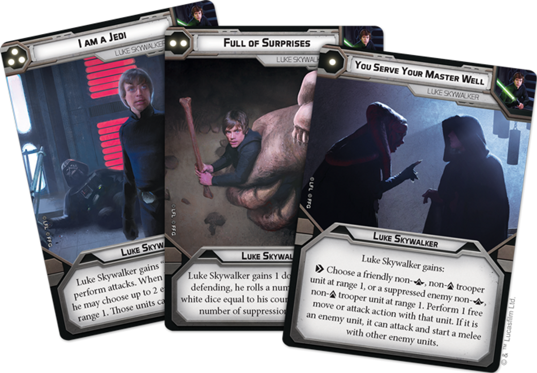 Star Wars: Legion - Luke Skywalker Operative Expansion cards