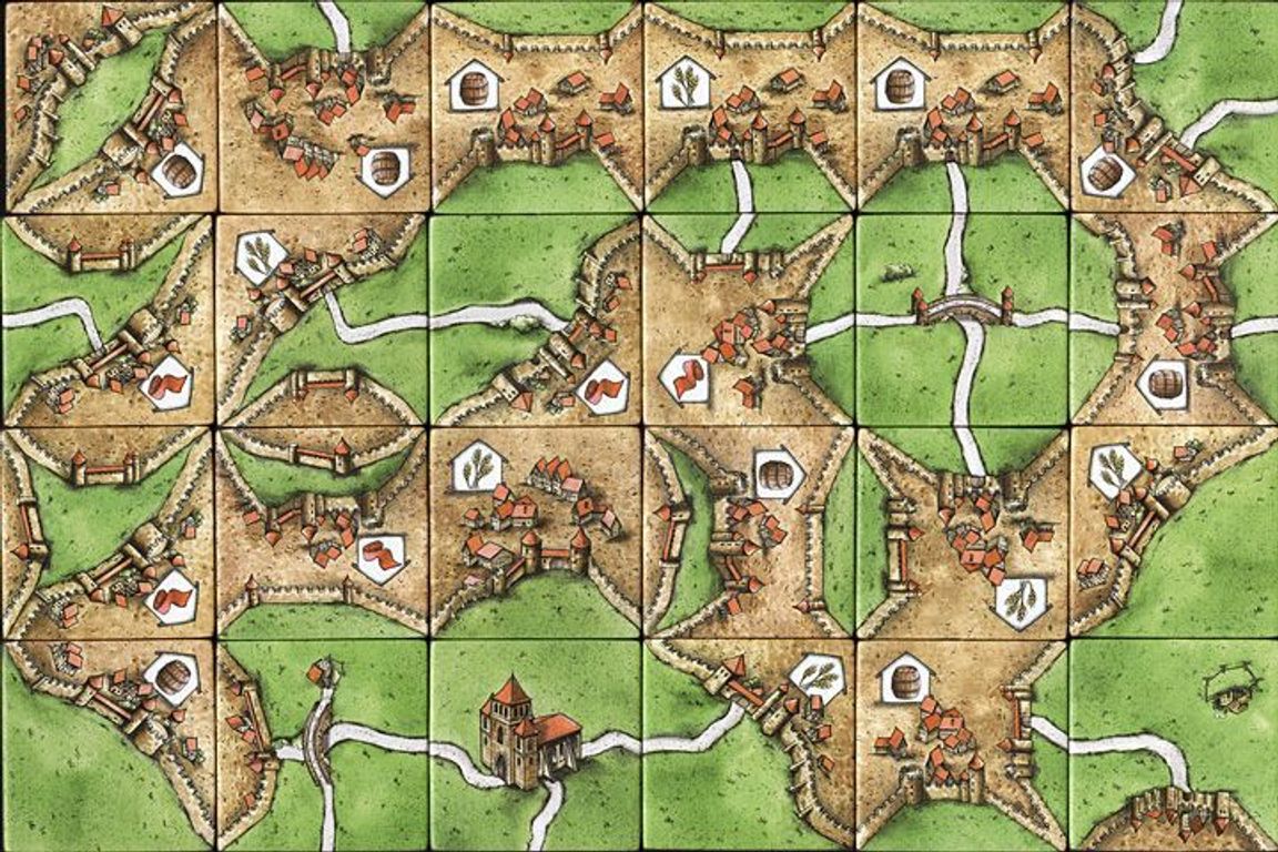 Carcassonne: Traders & Builders game board