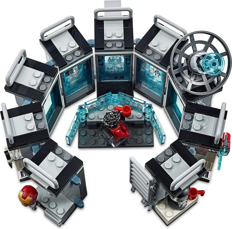 LEGO® Marvel Sala delle Armature di Iron Man componenti