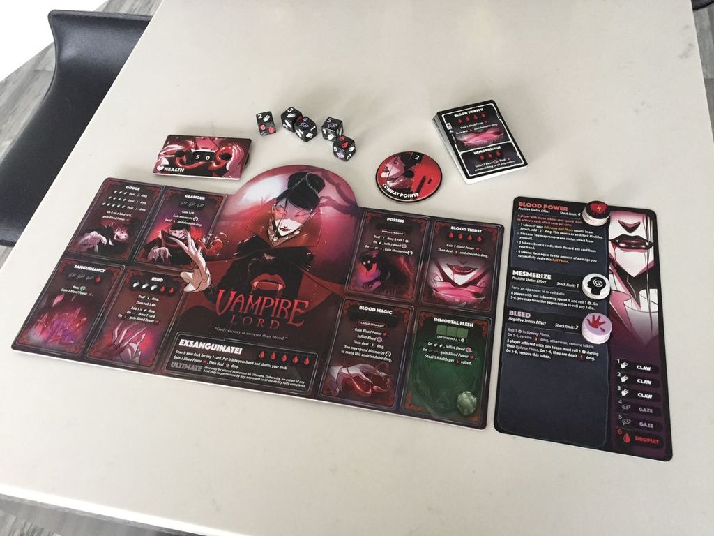 Dice Throne S2- Séraphine vs Reine Vampire composants