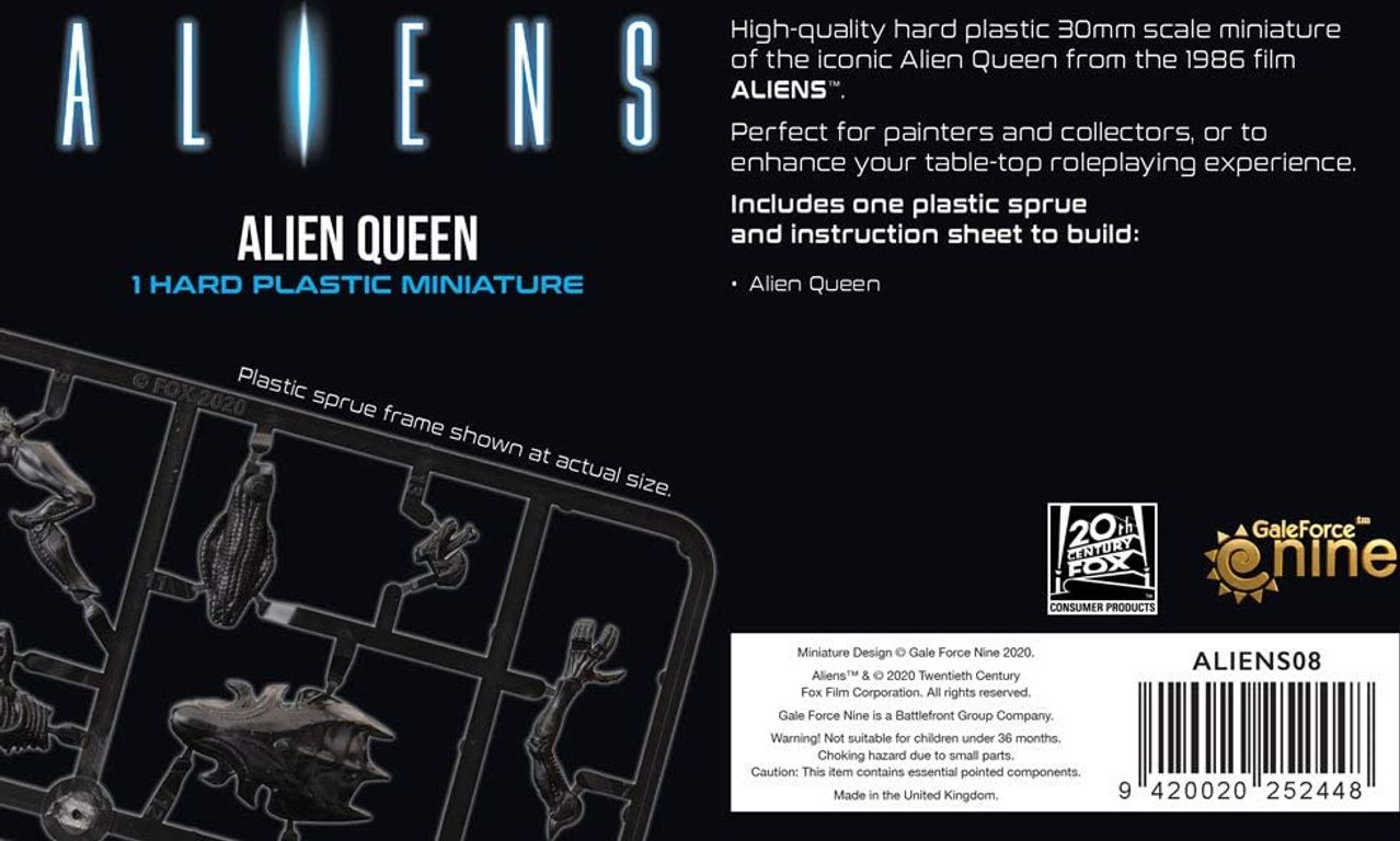 Aliens: Another Glorious Day in the Corps – Alien Queen rückseite der box