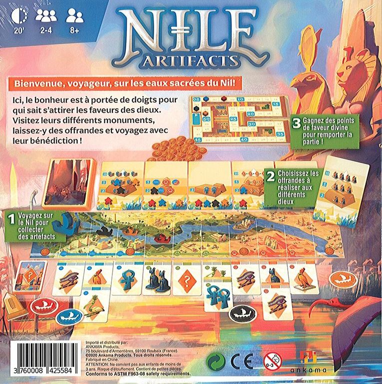 Nile Artifacts parte posterior de la caja