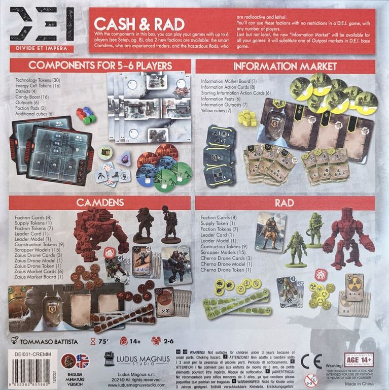 D.E.I.: Divide et Impera – Cash & Rad back of the box