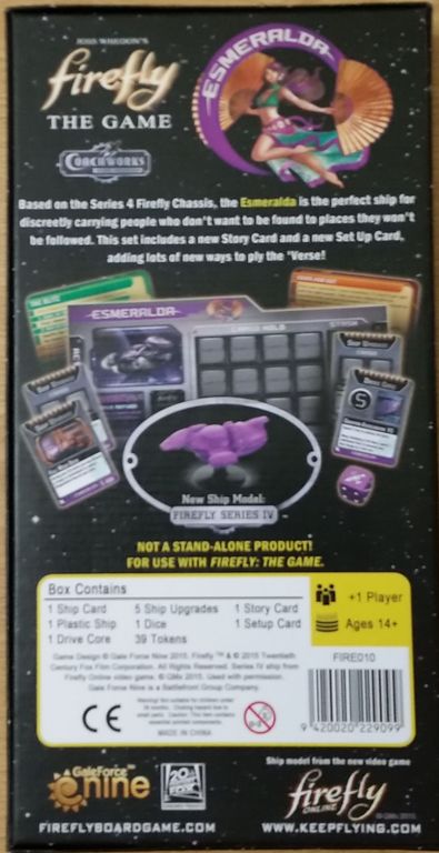 Firefly: The Game - Esmeralda back of the box