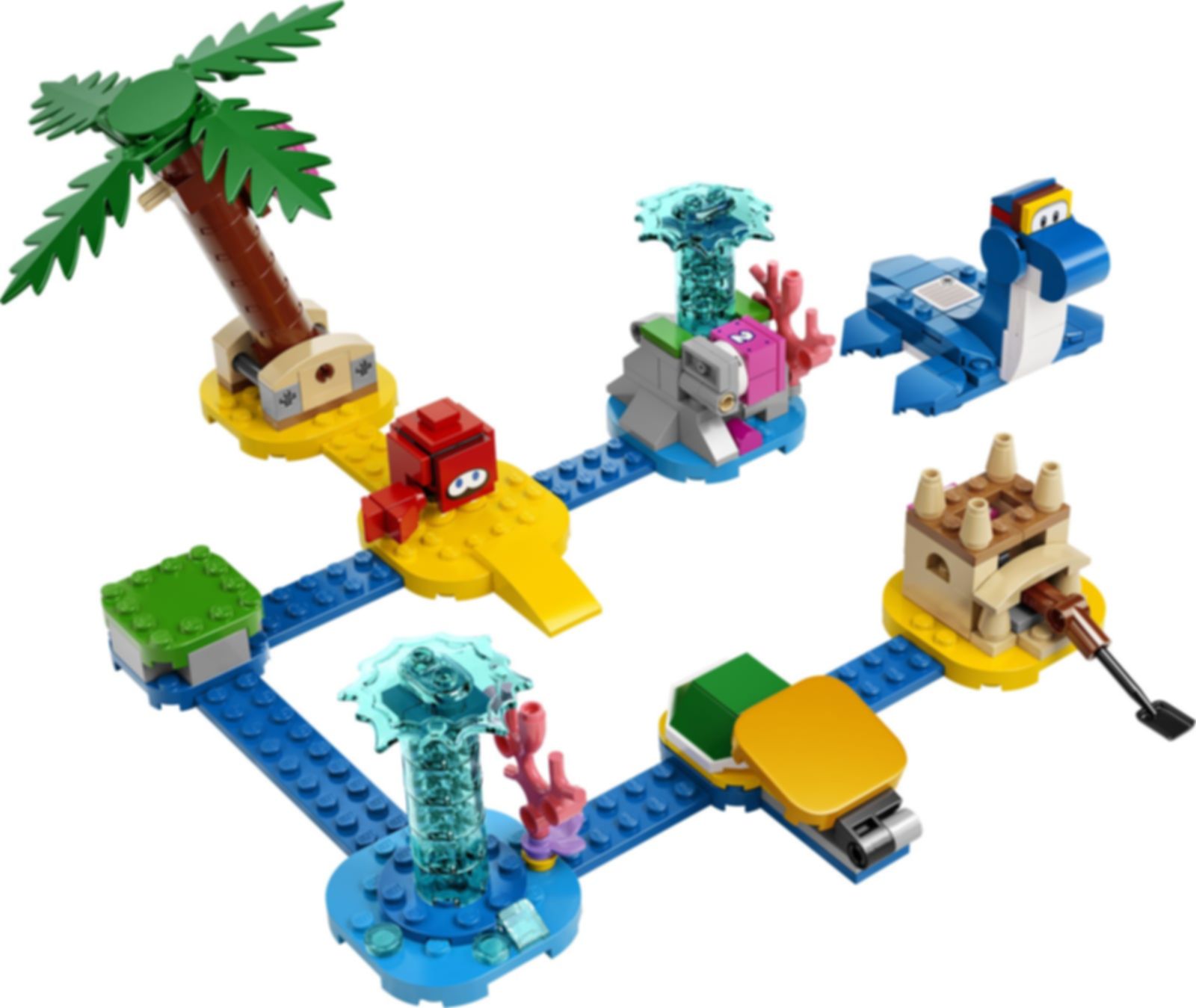 LEGO® Super Mario™ Uitbreidingsset: Dorries strandboulevard componenten