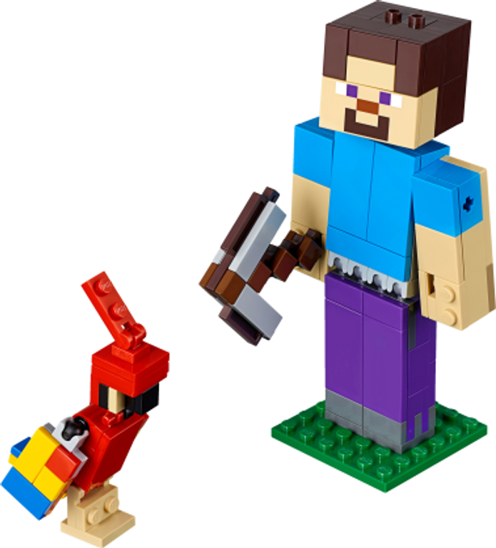 LEGO® Minecraft Steve BigFig with Parrot components