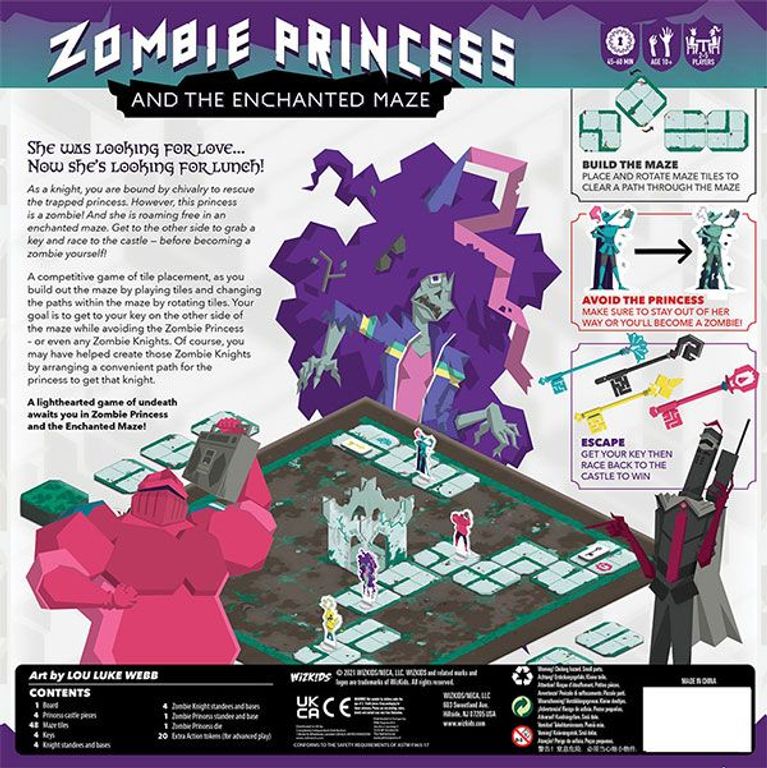 Zombie Princess and the Enchanted Maze achterkant van de doos