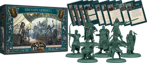 A Song of Ice & Fire: Tabletop Miniatures Game – Greyjoy Heroes I componenten