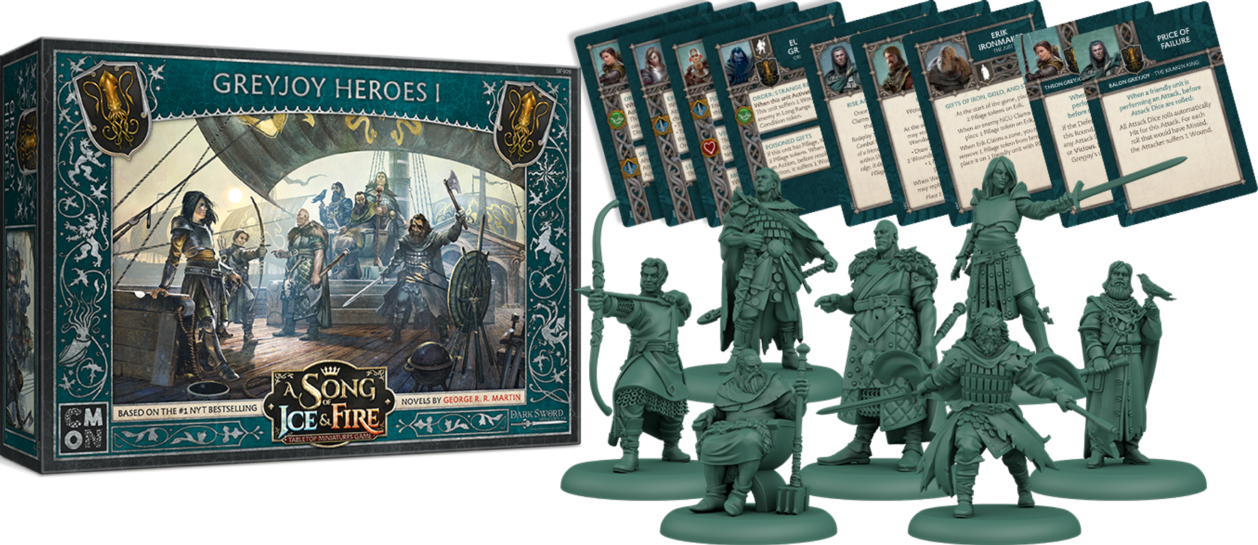 A Song of Ice & Fire: Tabletop Miniatures Game – Greyjoy Heroes I componenti