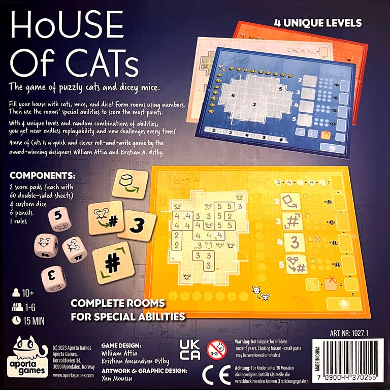 House of Cats parte posterior de la caja