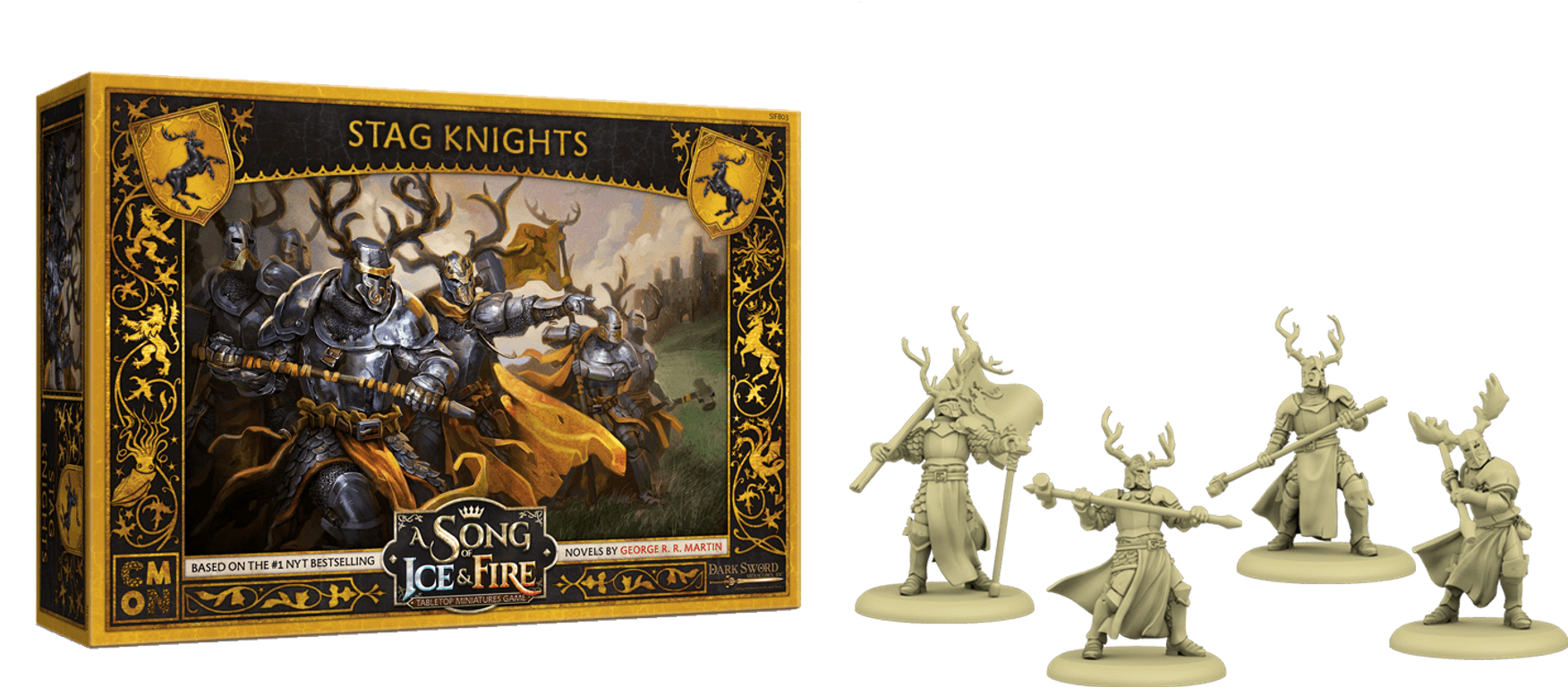 A Song of Ice & Fire: Tabletop Miniatures Game – Stag knights components