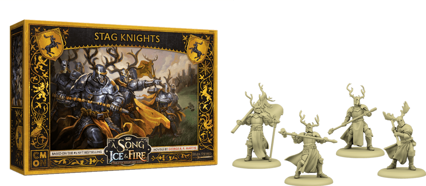 A Song of Ice & Fire: Tabletop Miniatures Game – Stag knights componenten