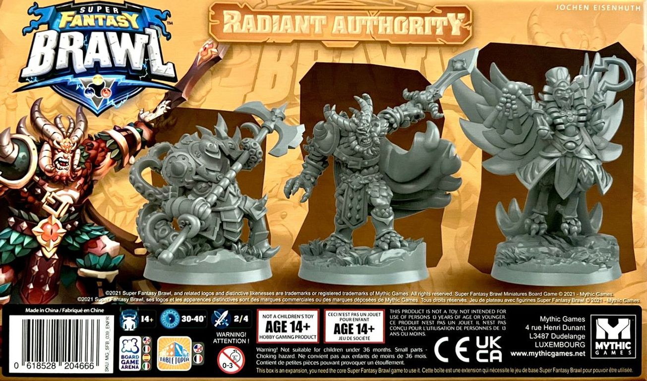 Super Fantasy Brawl: Radiant Authority parte posterior de la caja
