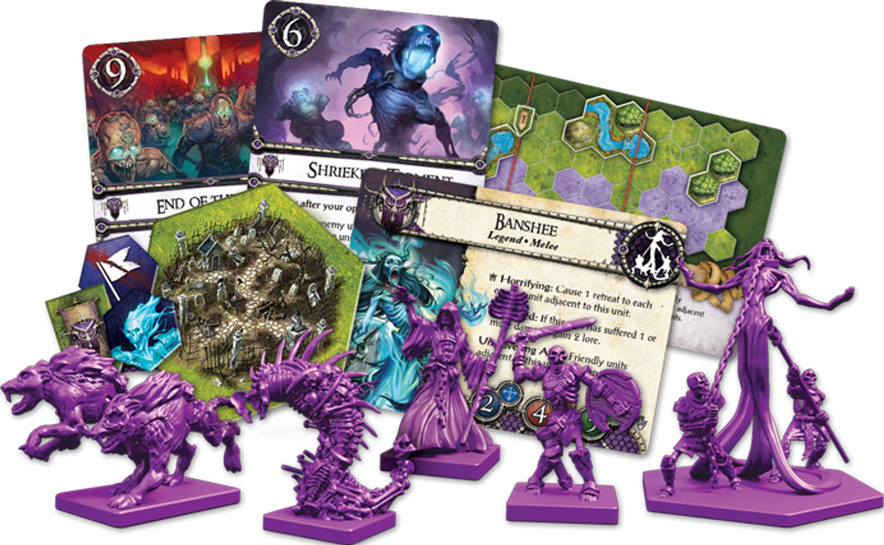 BattleLore (Second Edition):  Terrors of the Mists Army Pack componenten