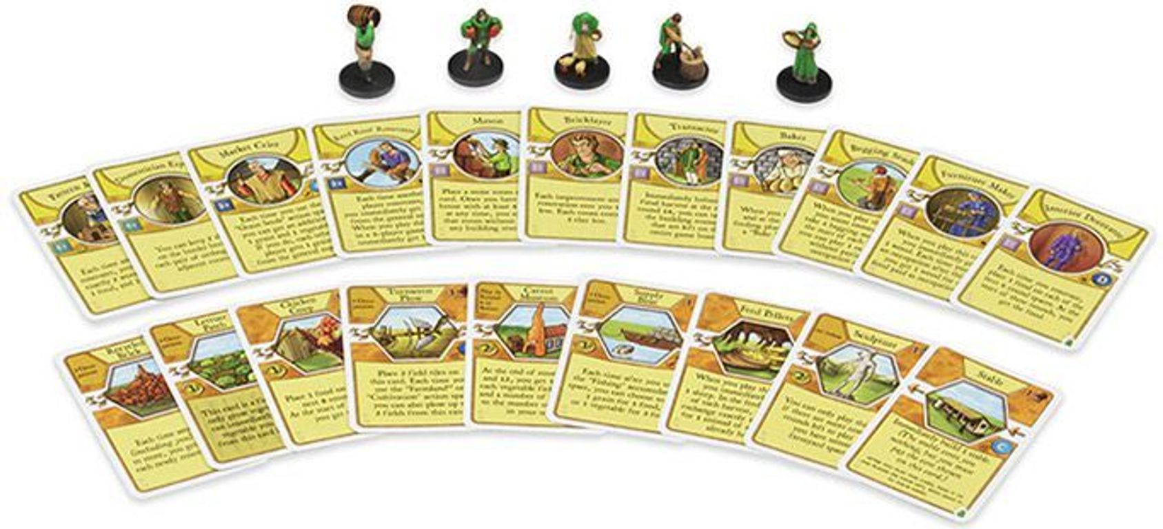 Agricola: Erweiterung in Spielerfarbe grün komponenten