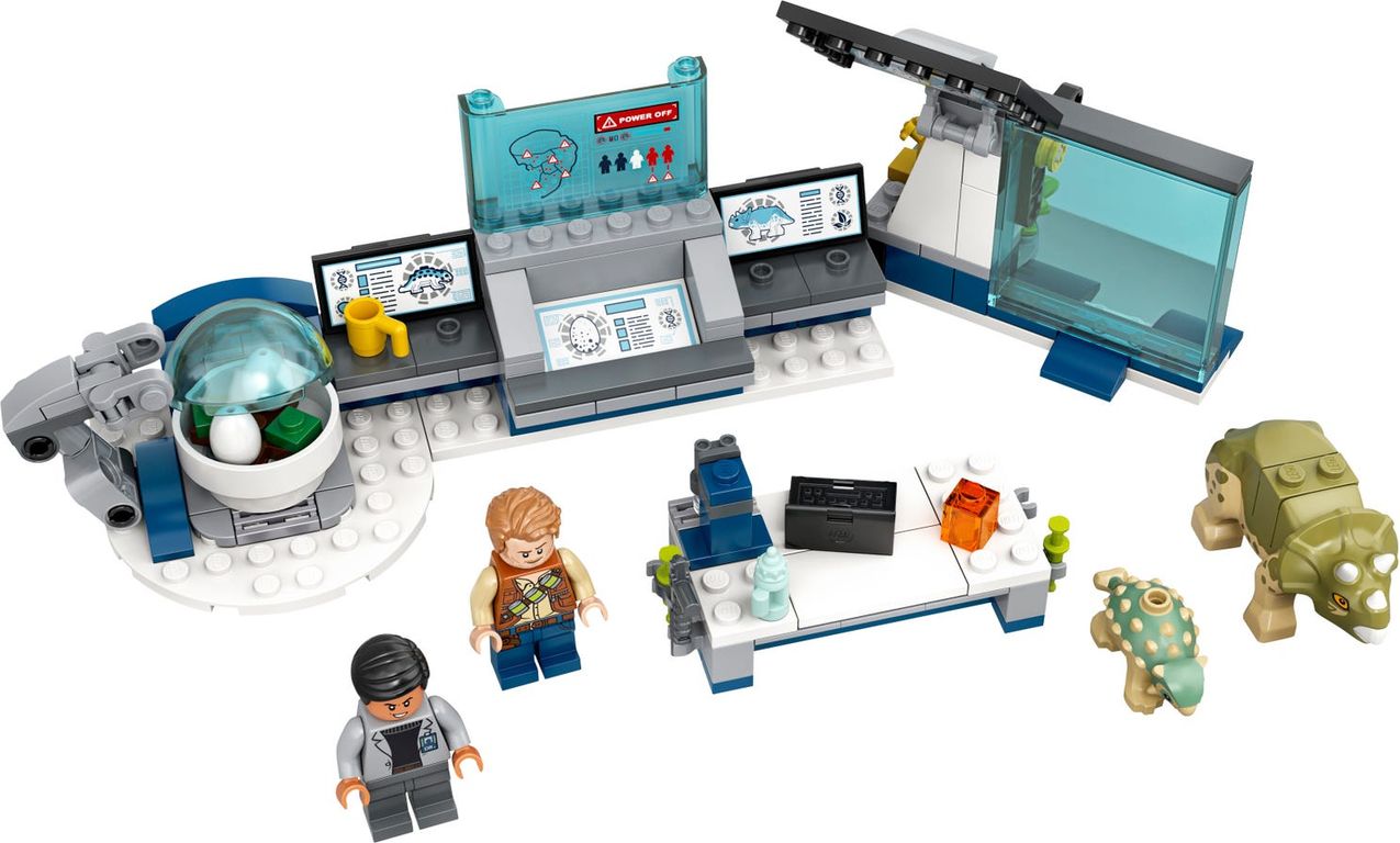 LEGO® Jurassic World Laboratorio del Dr. Wu: Fuga de las Crías de Dinosaurio partes