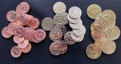 50 Metal Coin Board Game Upgrade Set composants