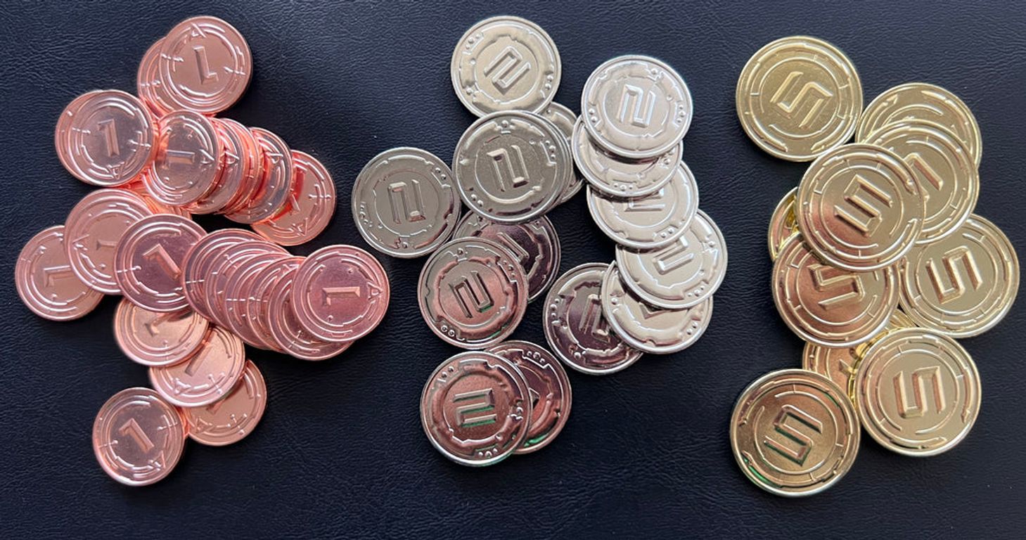 50 Metal Coin Board Game Upgrade Set composants