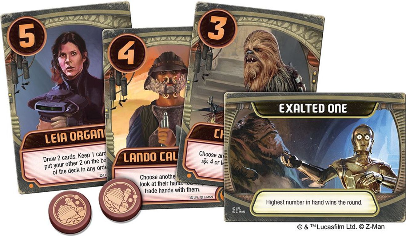 Star Wars: Le Palais de Jabba – un jeu Love Letter composants