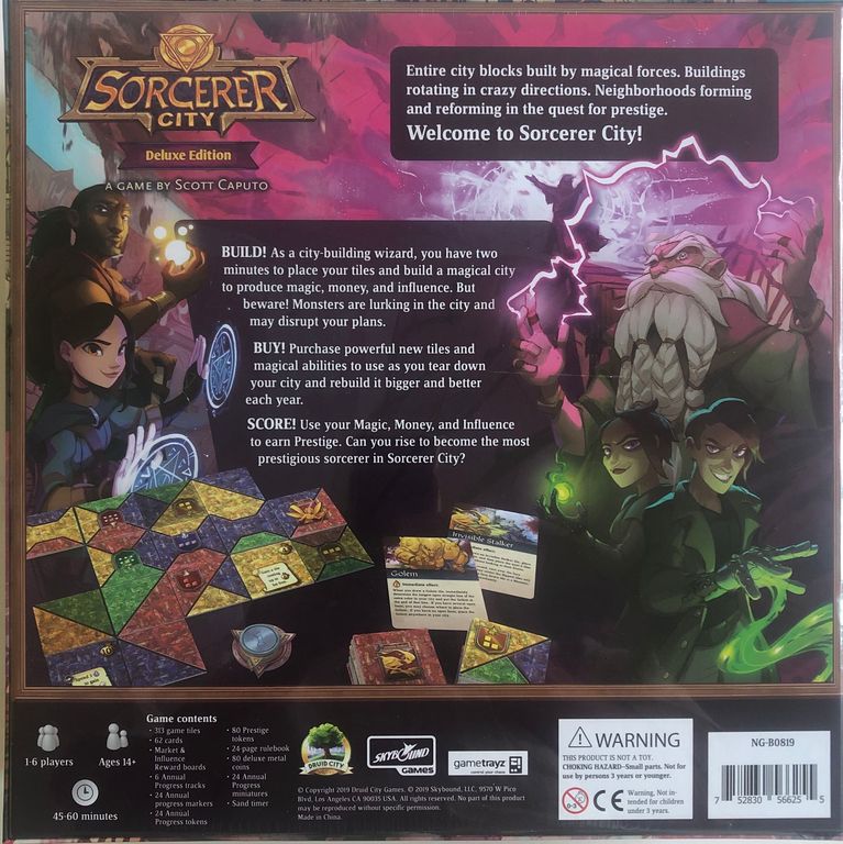 Sorcerer City Deluxe back of the box