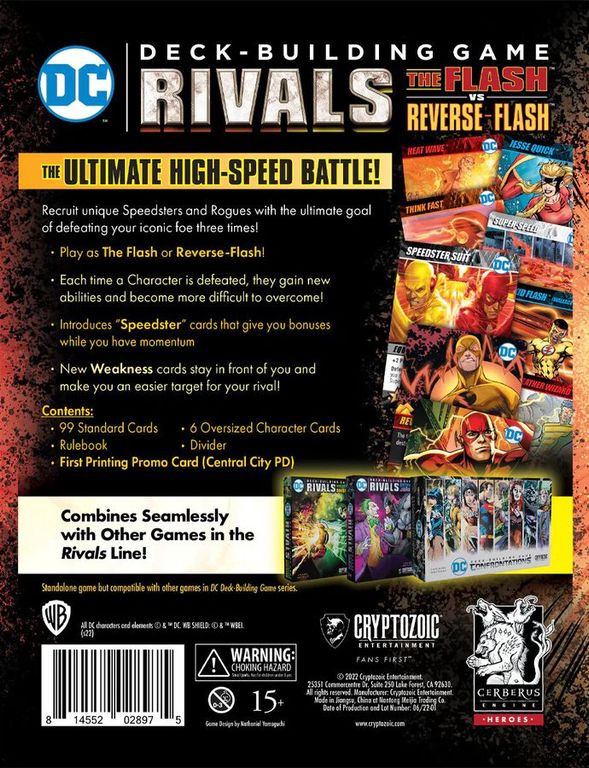 DC Comics Deck-Building Game: Rivals – The Flash vs The Reverse-Flash back of the box