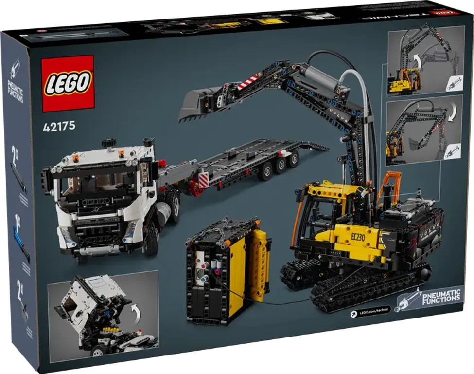 LEGO® Technic Volvo FMX truck & EC230 elektrische graafmachine achterkant van de doos