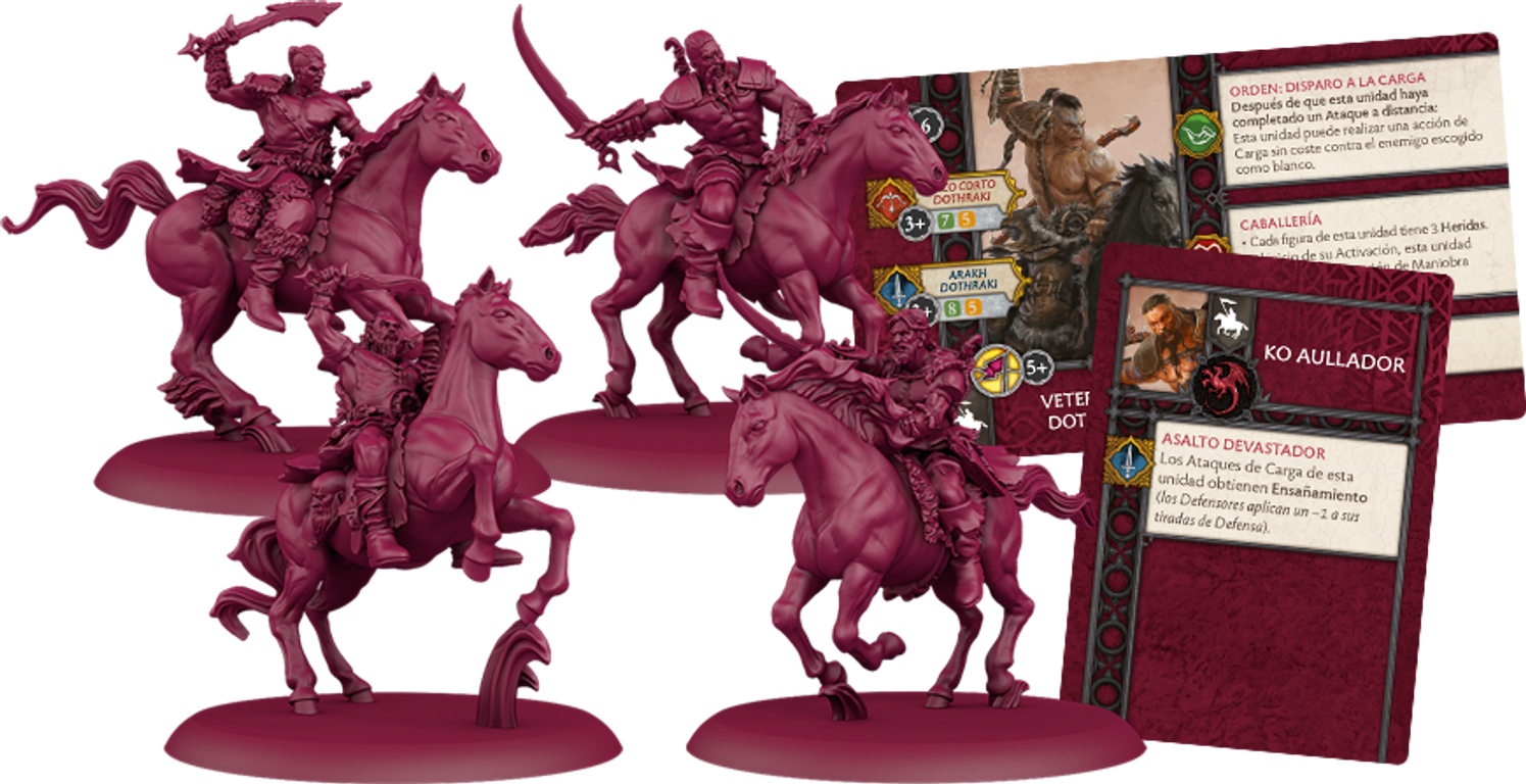 A Song of Ice & Fire: Tabletop Miniatures Game – Dothraki Veterans components