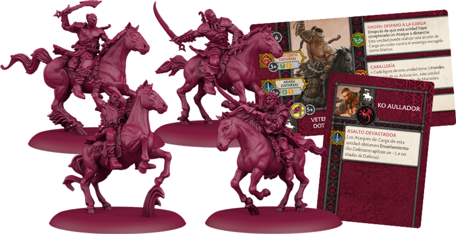 A Song of Ice & Fire: Tabletop Miniatures Game – Dothraki Veterans komponenten