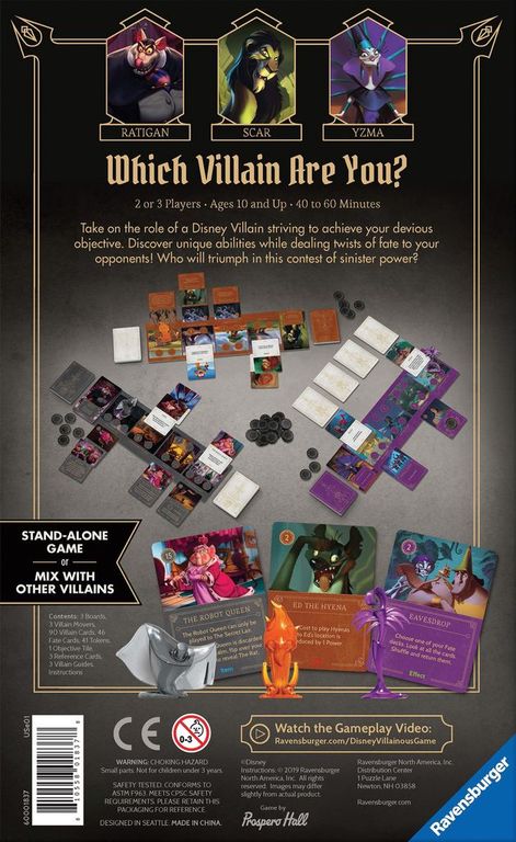 Disney Villainous: Evil Comes Prepared achterkant van de doos