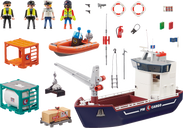 Playmobil® City Action Groot containerschip met douaneboot componenten