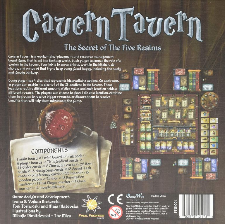 Cavern Tavern back of the box