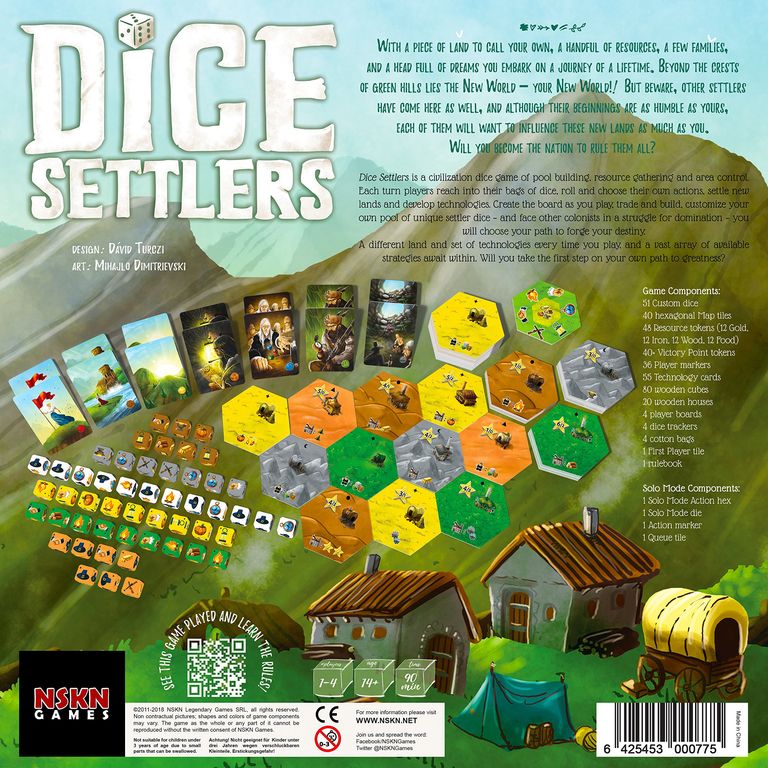 Dice Settlers back of the box