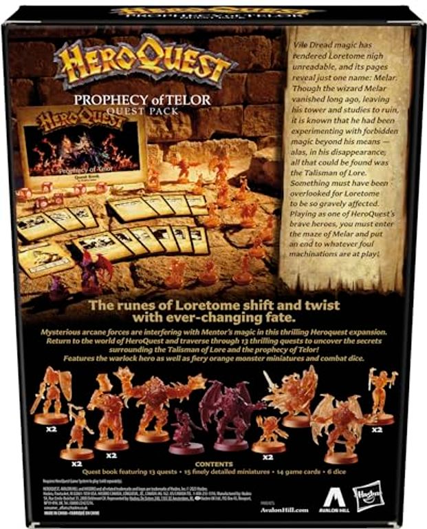 HeroQuest: Prophecy of Telor back of the box