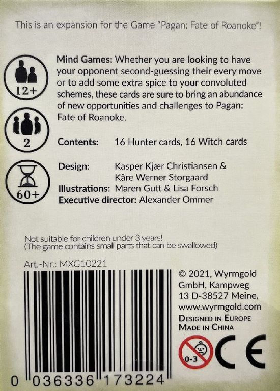 Pagan: Mind Games back of the box