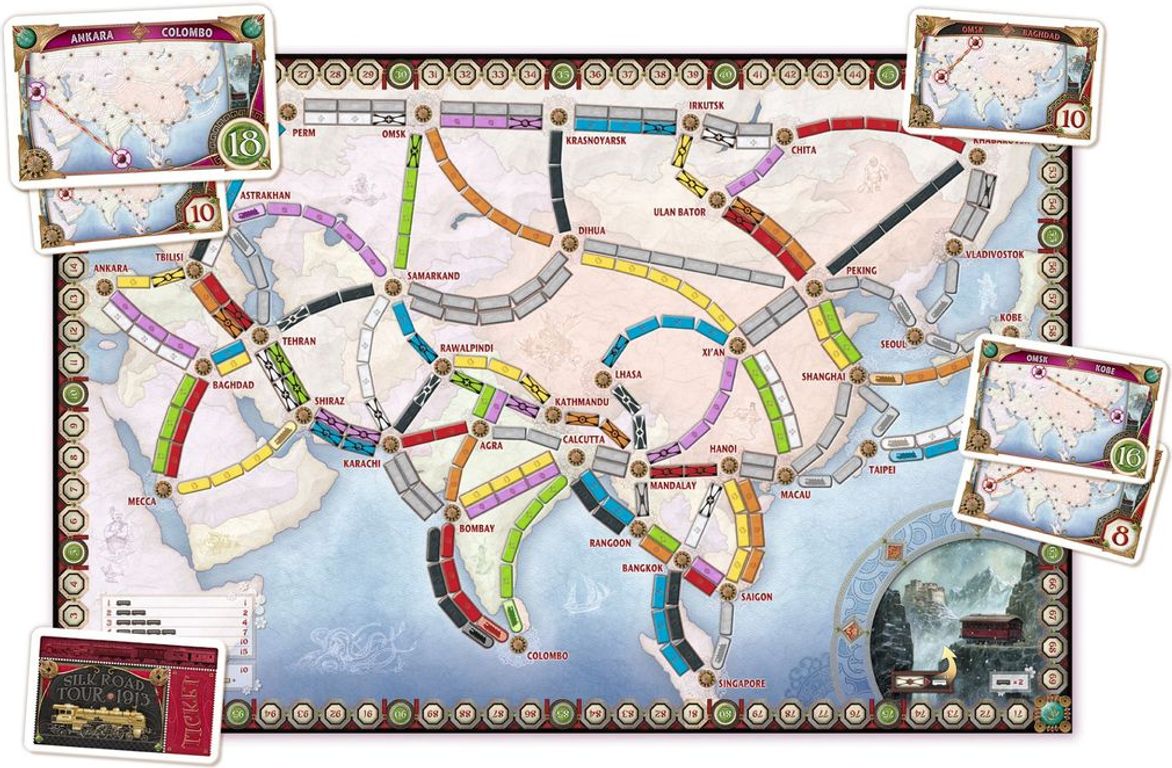 Ticket to Ride Map Collection: Volume 1 - Team Asia & Legendary Asia components