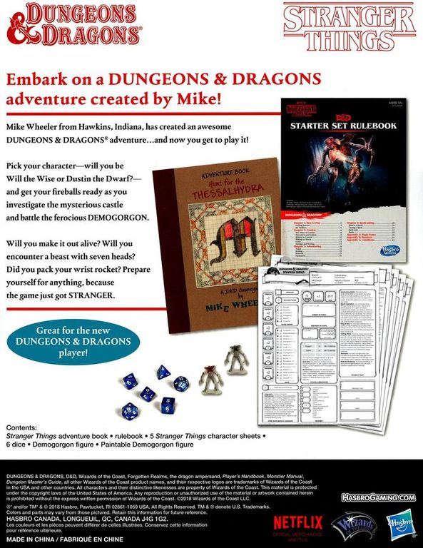 Stranger Things Dungeons & Dragons Starter Set achterkant van de doos