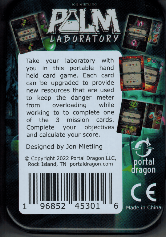 Palm Laboratory parte posterior de la caja