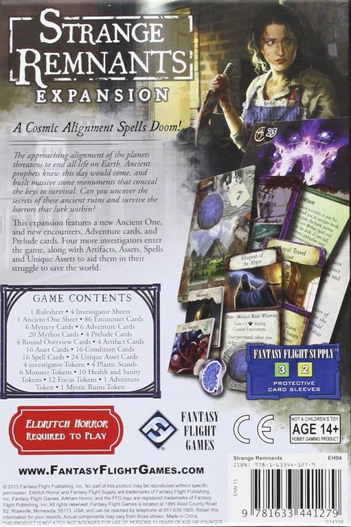 Eldritch Horror: Strange Remnants back of the box