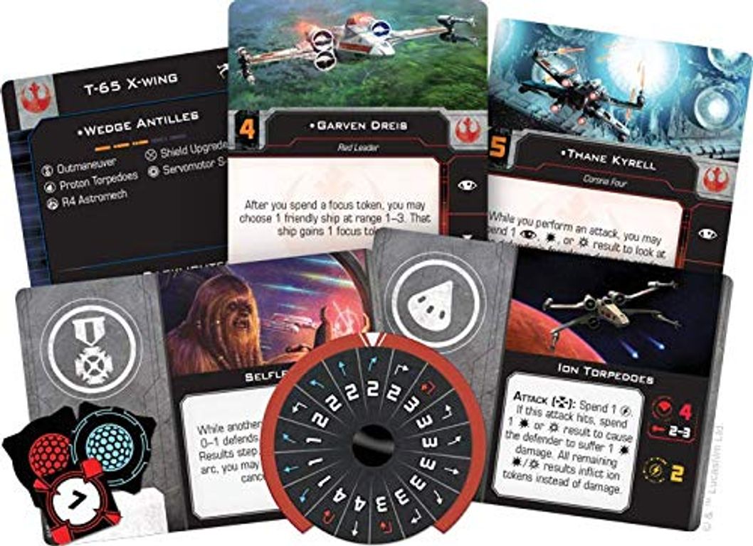 Star Wars: X-Wing (Second Edition) – T-65 X-Wing Expansion Pack componenten