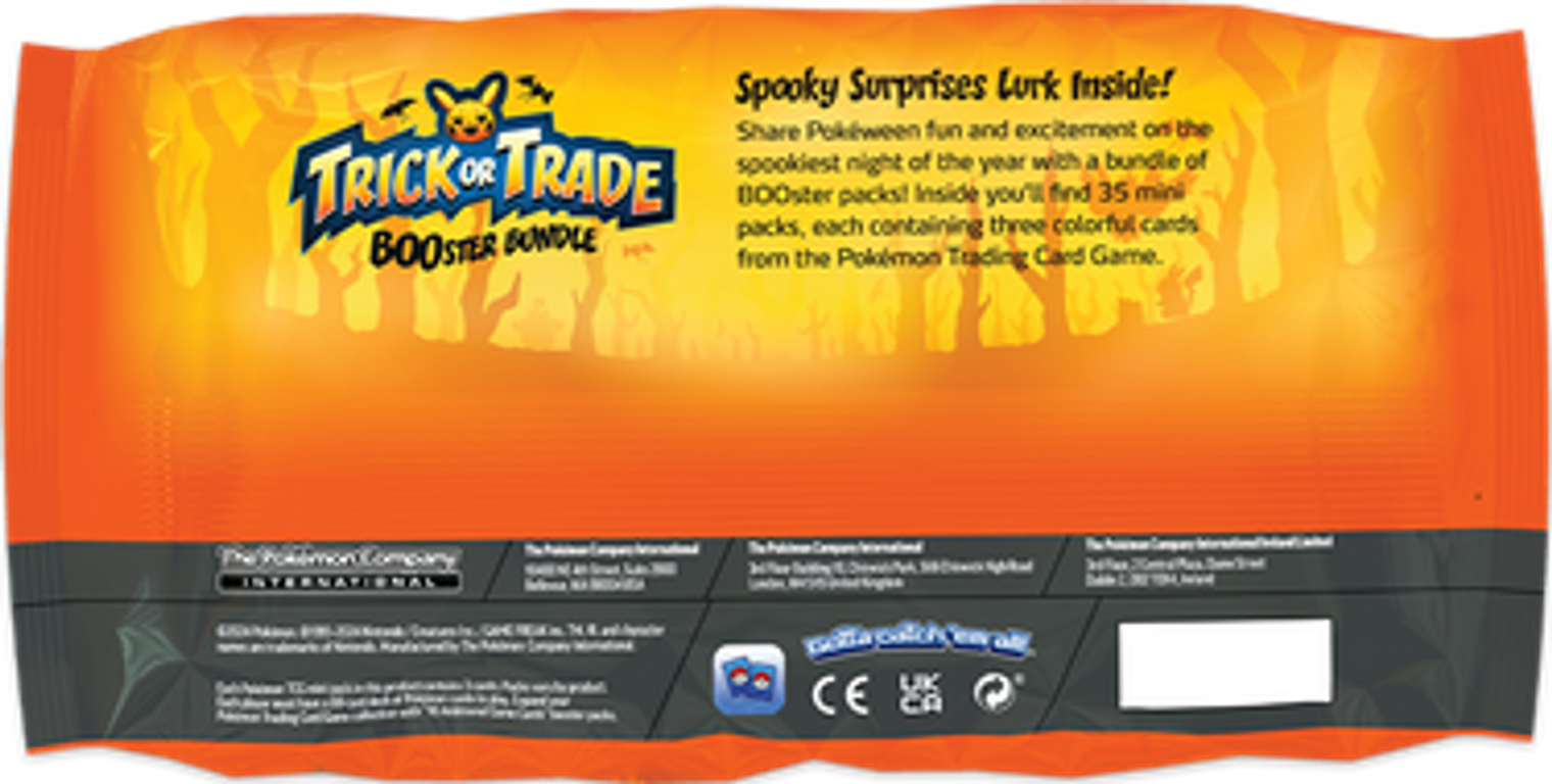 Pokémon TCG: Trick or Trade BOOster Bundle 2024 parte posterior de la caja