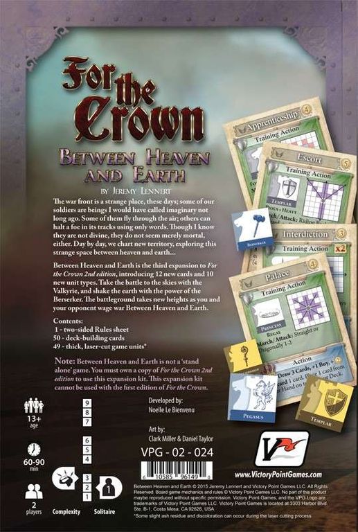 For the Crown (Second Edition): Expansion #3 – Between Heaven and Earth back of the box