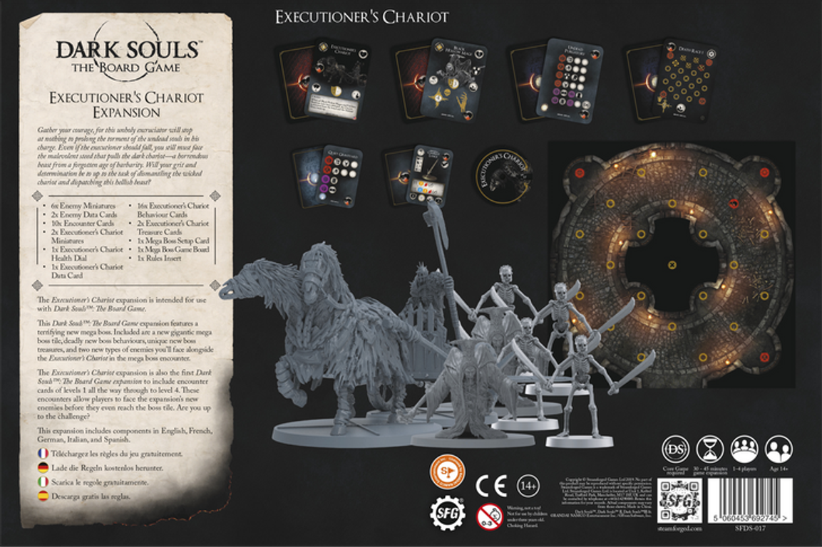 Dark Souls: The Board Game – Executioners Chariot Boss Expansion back of the box